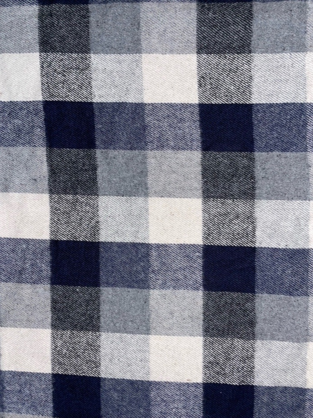 Gray Black Buffalo Plaid Flannel Check Fabric Heavy 60” X 3 Yards